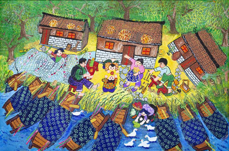 海洲农民画作品亮相浙江农民画美术艺术精品展