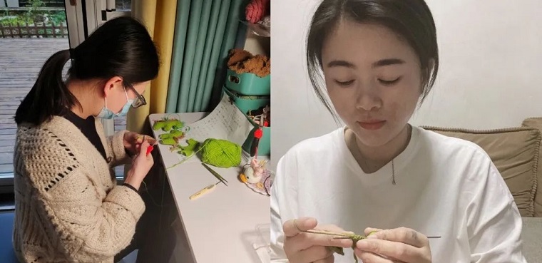 袁花镇镇东村社区学校“巧手姐姐”班学员送“绿马”